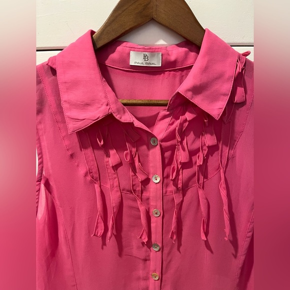 Paul Brial sleeveless ruffled blouse – Size 4 12US - Picture 10 of 10